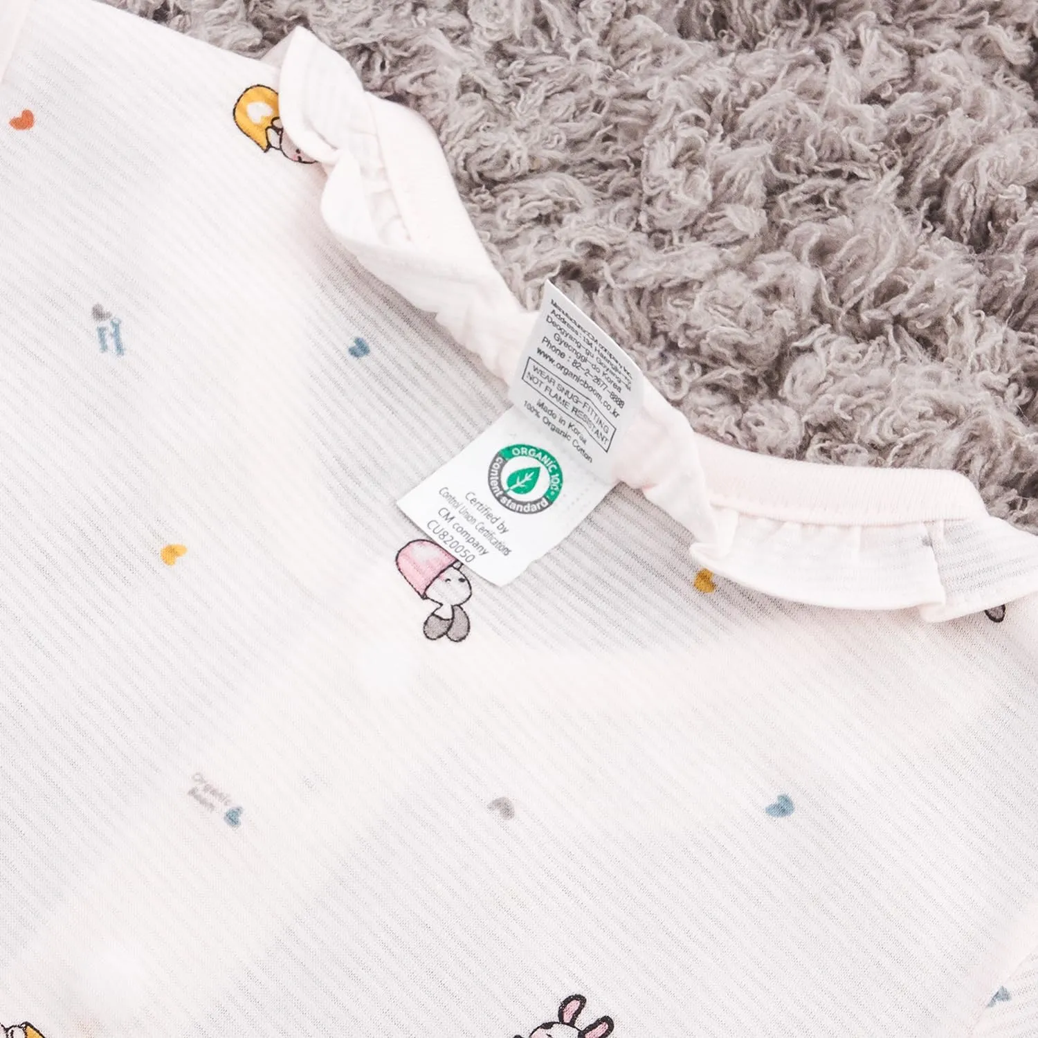 100% Certified Organic Cotton Baby Lightweight Jacquard Outfit Three-Quarter Sleeve Snap-up Rompers Girl Boy