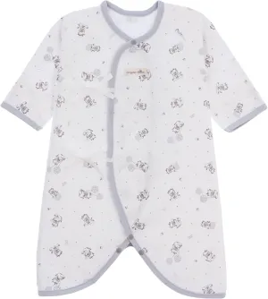 100% Certified Organic Cotton Korean Kimono Newborn Baby Clothes Relaxed Outfit LongSleeve Romper 0-6 Months Mitten Cuffs