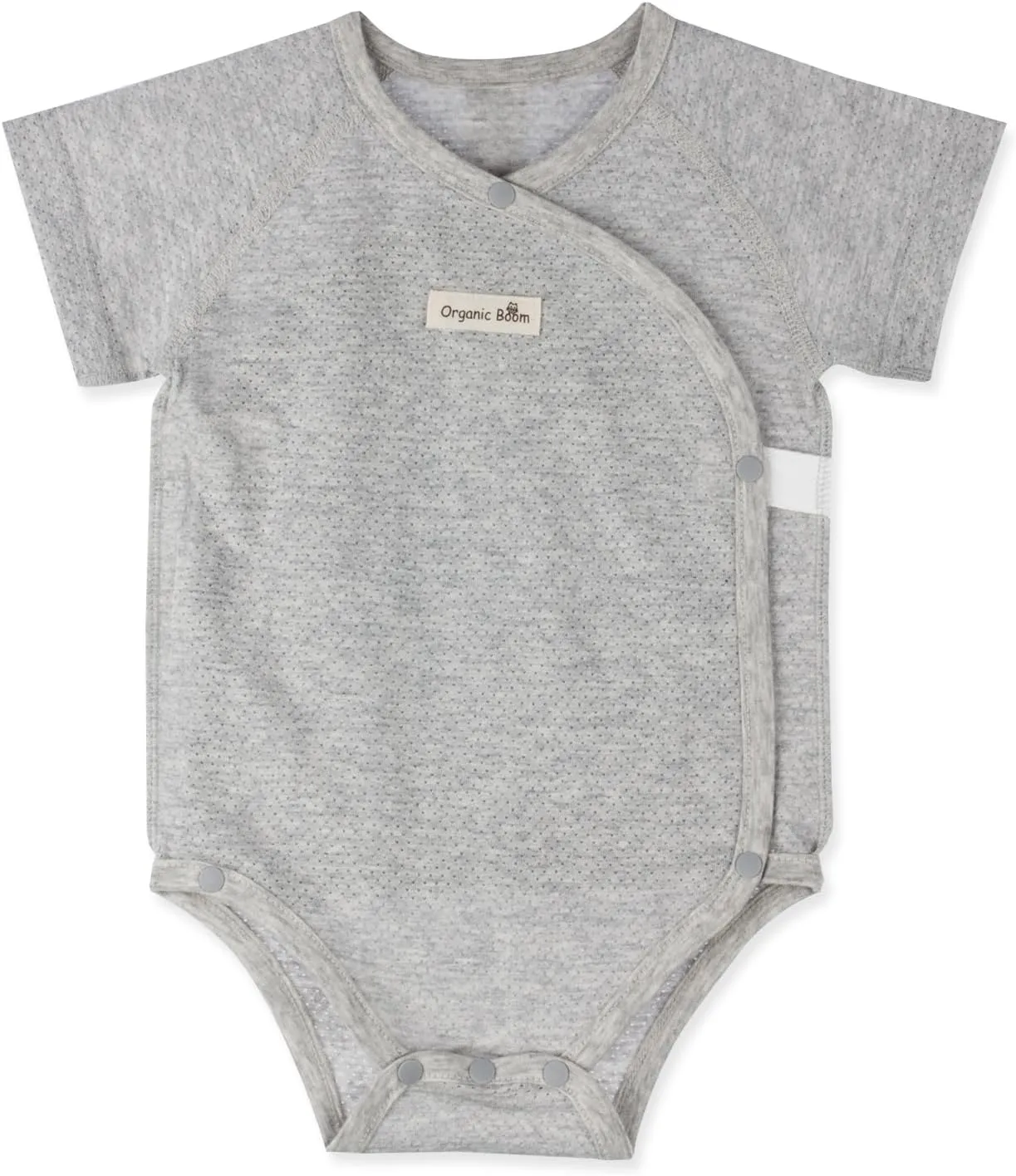 100% Certified Organic Cotton Newborn Baby Side Snap Kimono Breathable Comfortable Onesie Bodysuit Summer Heat Rash Eczema