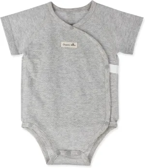 100% Certified Organic Cotton Newborn Baby Side Snap Kimono Breathable Comfortable Onesie Bodysuit Summer Heat Rash Eczema