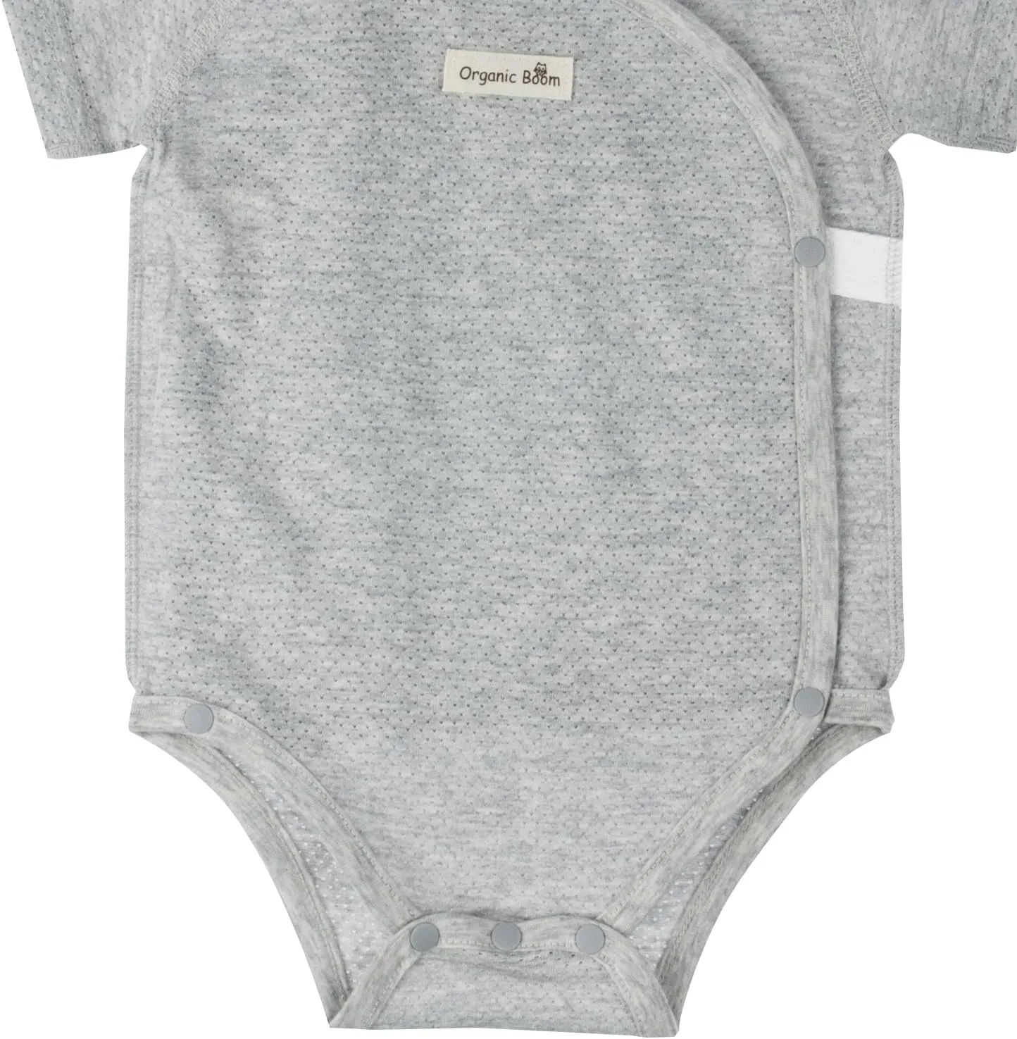 100% Certified Organic Cotton Newborn Baby Side Snap Kimono Breathable Comfortable Onesie Bodysuit Summer Heat Rash Eczema