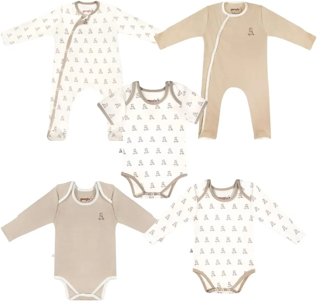 3-6 Months Newborn Baby Clothing Gift Set Organic Cotton Gender Neutral Infant Bodysuit Sleeping Suit Boy Girl Essentials
