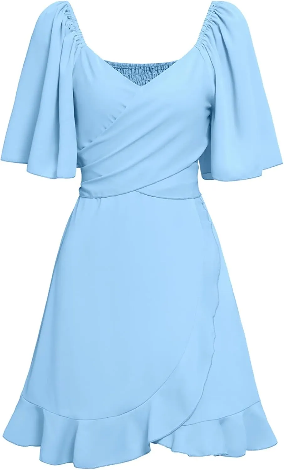 3/4 Sleeve Layered Tunic - V-Neck Loose Fit Summer Office Blouse