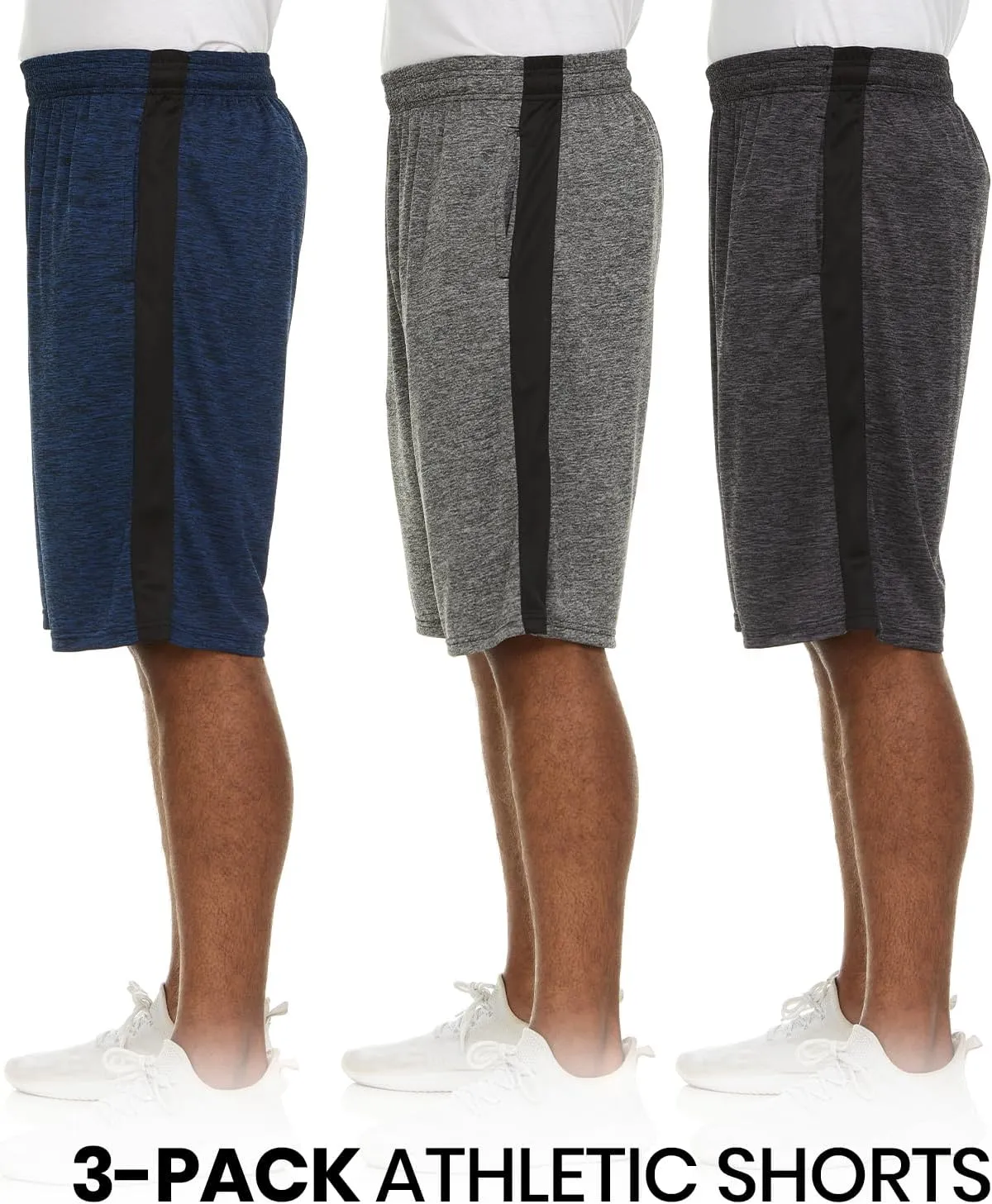 5 Pack: Men's Dry-Fit Sweat Resistant Active Athletic Performance Shorts