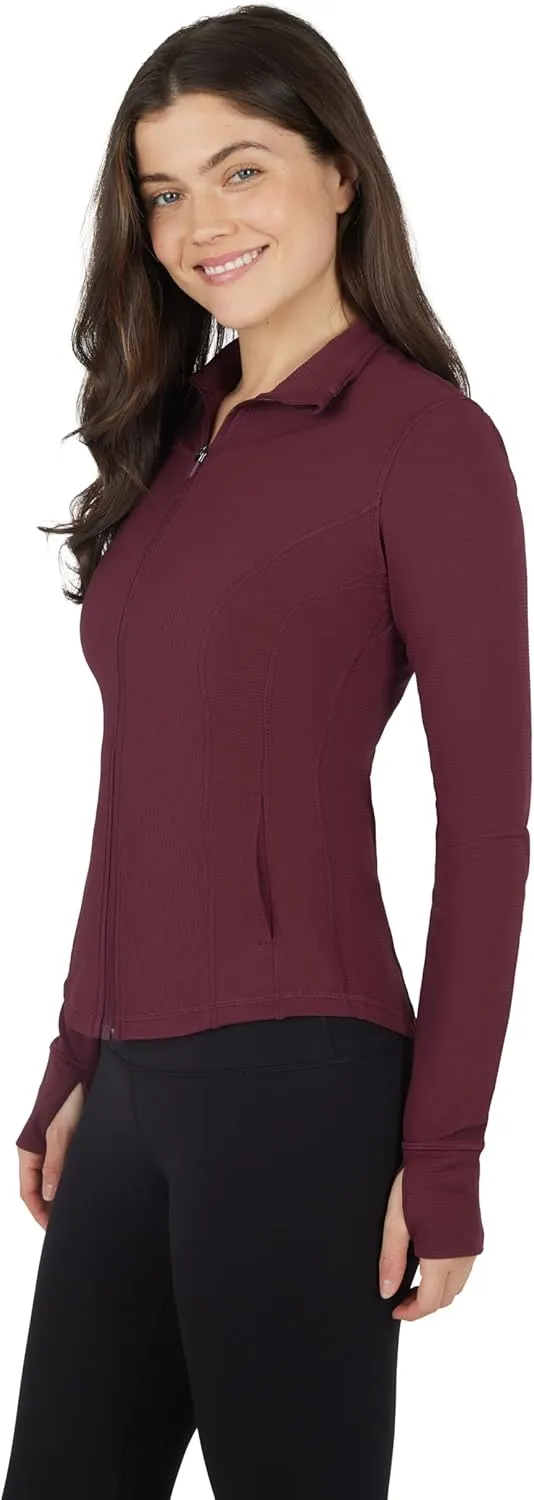 90 Degree By Reflex Womens Lightweight, Full Zip Running Track Jacket