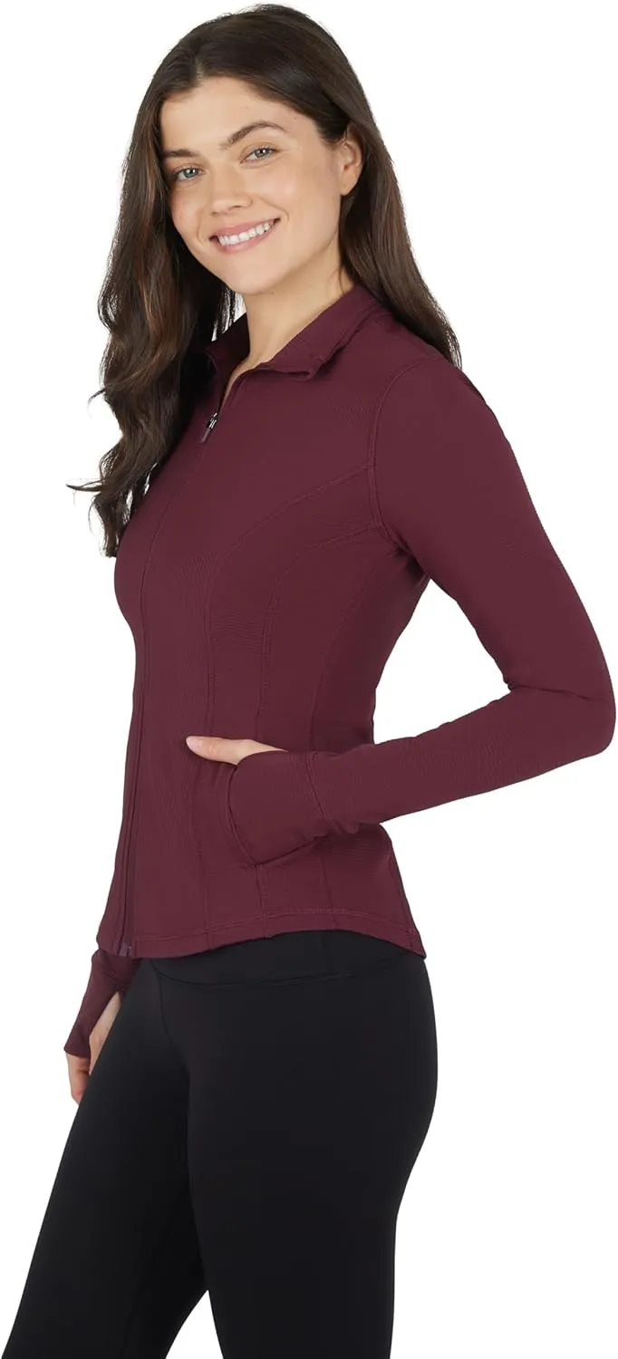 90 Degree By Reflex Womens Lightweight, Full Zip Running Track Jacket