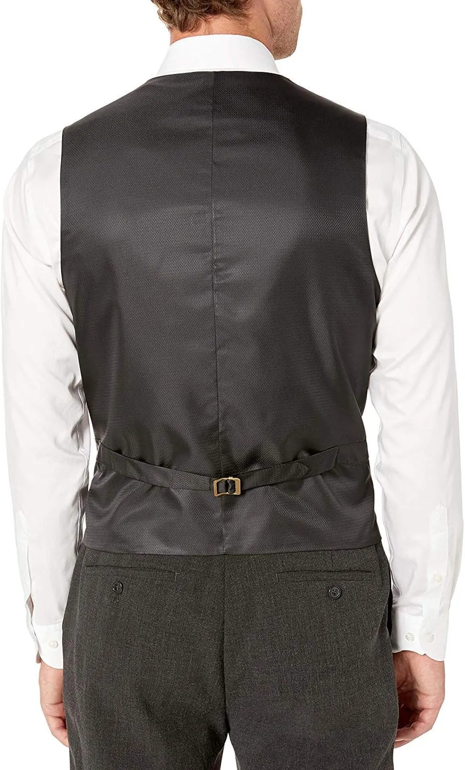 Adam Baker Men's Single Breasted Stretch Slim Fit Stretch 2-Button Vested Suit Set - Colors