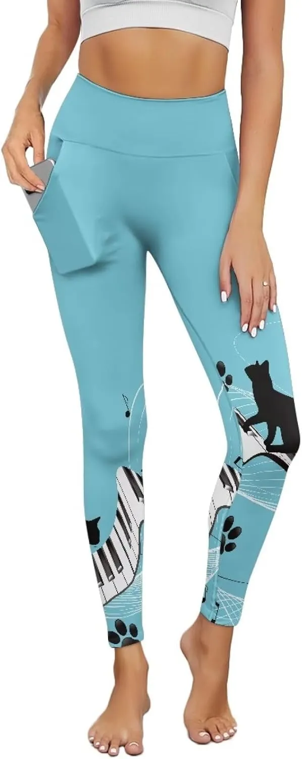 AFPANQZ Women's Yoga Leggings with Pockets Seamless Yoga Pants Casual Pants for Girls Running Dance Fitness Pants