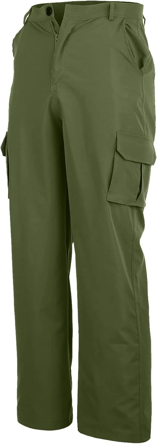 Alalaso Men's Cargo Pants Tapered Workwear Linen Cargo Stretch Twill Cargo Jogger Sweatpants Outdoor Pants