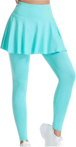 Athletic Skirt with Leggings Fashion Active Skort Ruffle Pleated Golf Skapri with Skirt Tennies Skirts