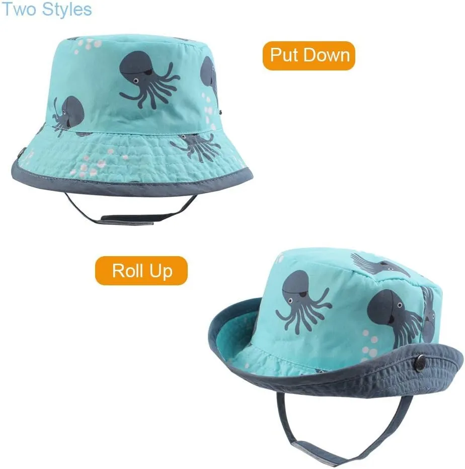 Baby Boy Bucket Toddler Kids Sun Hat UPF 50  Wide Brim Outdoor Beach Caps Play hat