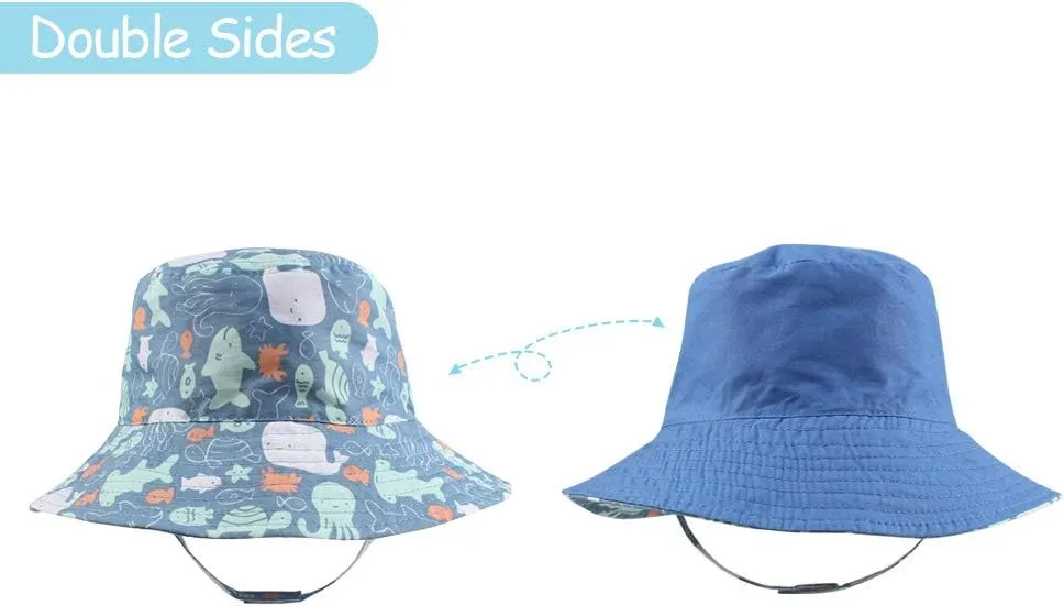 Baby Boy Bucket Toddler Kids Sun Hat UPF 50  Wide Brim Outdoor Beach Caps Play hat