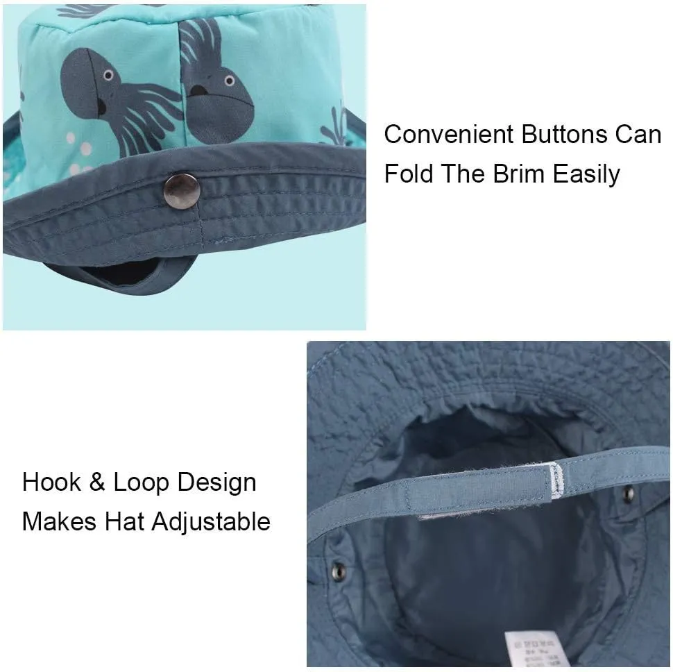 Baby Boy Bucket Toddler Kids Sun Hat UPF 50  Wide Brim Outdoor Beach Caps Play hat