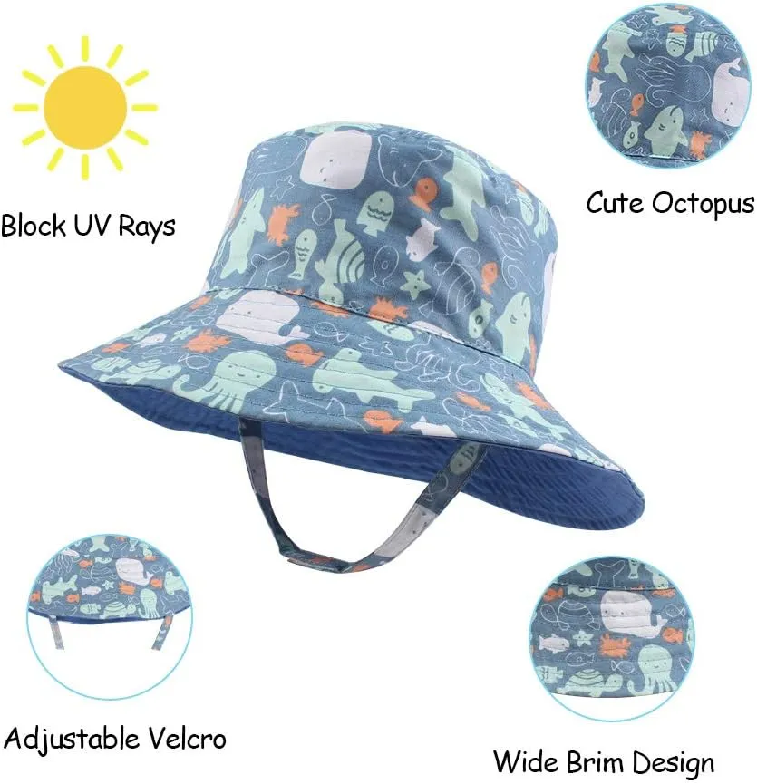 Baby Boy Bucket Toddler Kids Sun Hat UPF 50  Wide Brim Outdoor Beach Caps Play hat