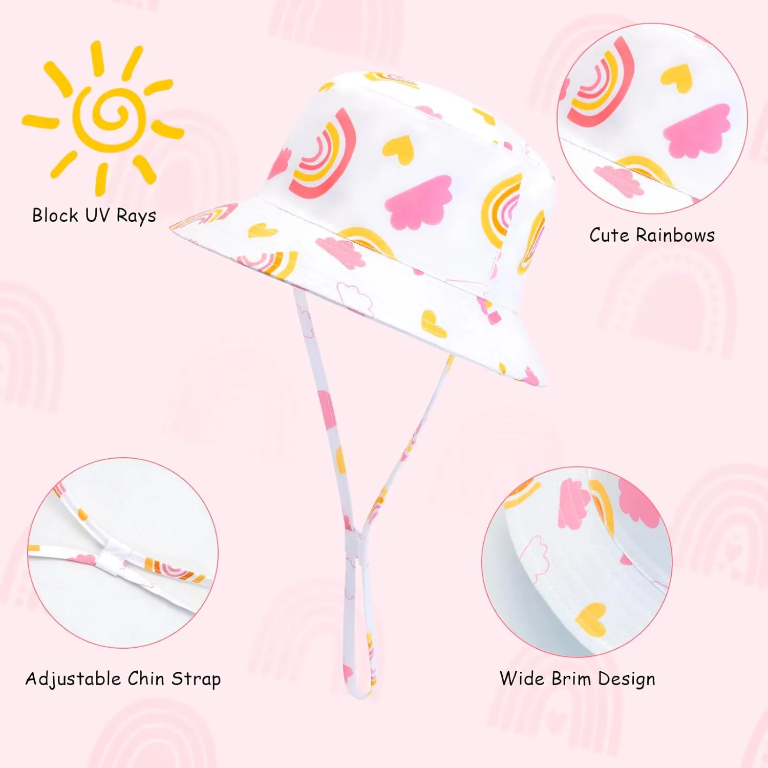 Baby Boy Bucket Toddler Kids Sun Hat UPF 50  Wide Brim Outdoor Beach Caps Play hat
