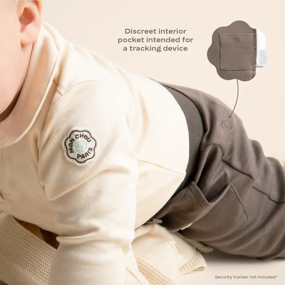 Baby Shorts, 100% Organic Cotton Baby Clothes, Soft Pull-On Joggers, Security Tracker Pocket, Infant Toddler