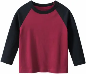 Baby Toddler Boys Girls Color Block Casual Tee Jersey Boy Girl's Pullover Kids Long Sleeve T-Shirt Fall Clothes