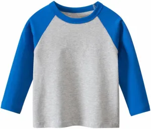Baby Toddler Boys Girls Color Block Casual Tee Jersey Boy Girl's Pullover Kids Long Sleeve T-Shirt Fall Clothes