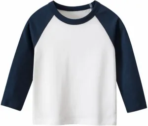 Baby Toddler Boys Girls Color Block Casual Tee Jersey Boy Girl's Pullover Kids Long Sleeve T-Shirt Fall Clothes
