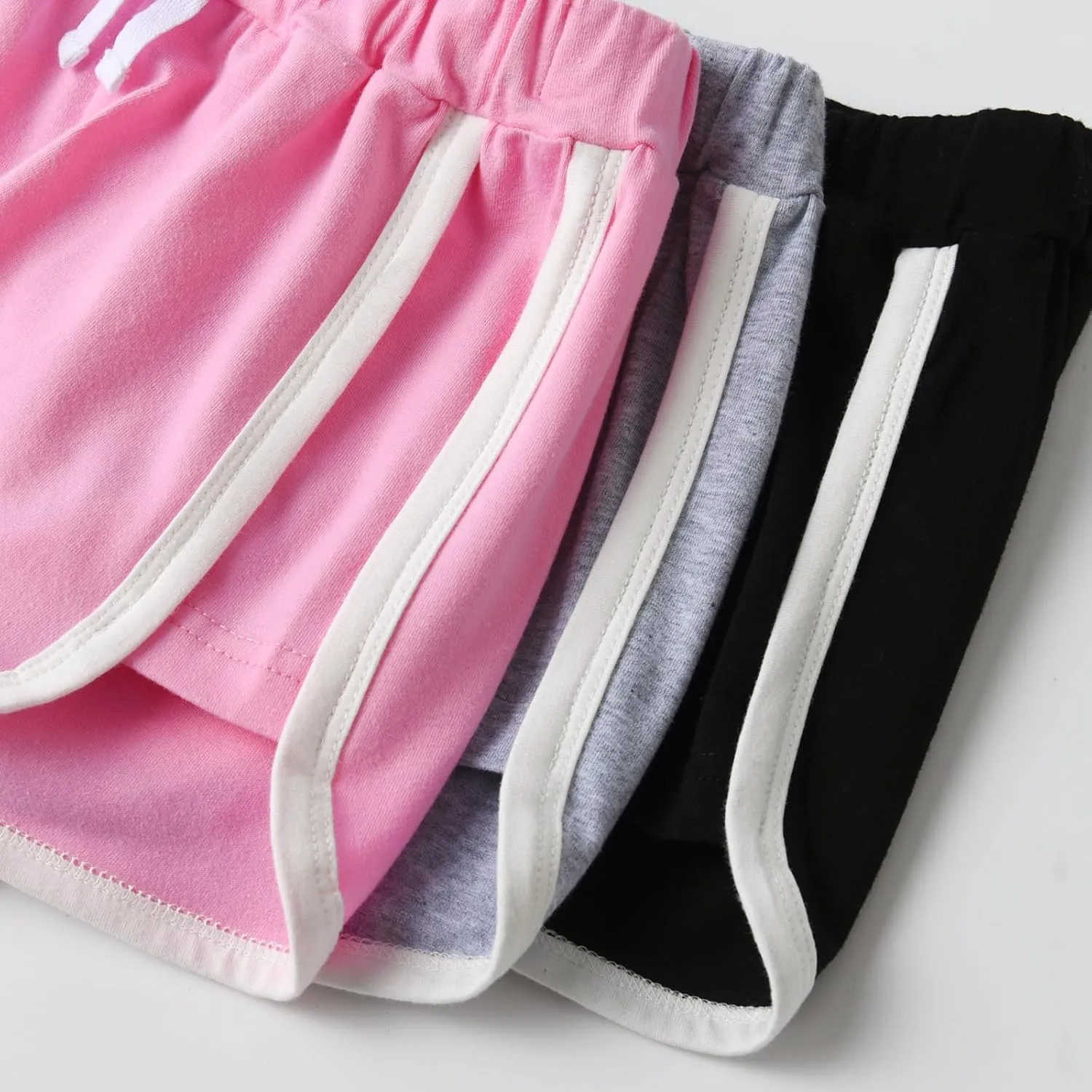 Baby Toddler Girls 3 Pack Shorts Solid Elastic Waist Casual Sports Short Pants Summer Outfit