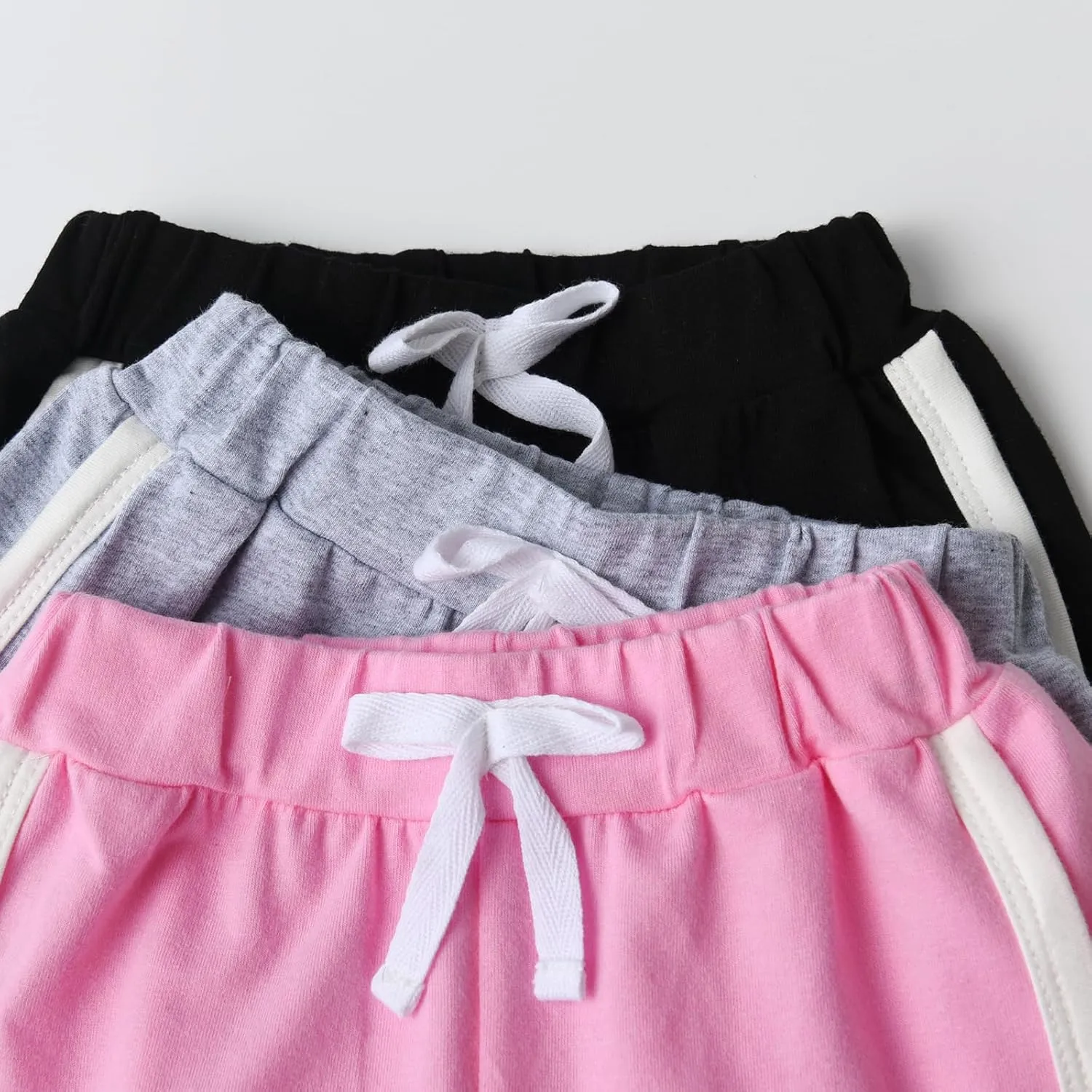 Baby Toddler Girls 3 Pack Shorts Solid Elastic Waist Casual Sports Short Pants Summer Outfit