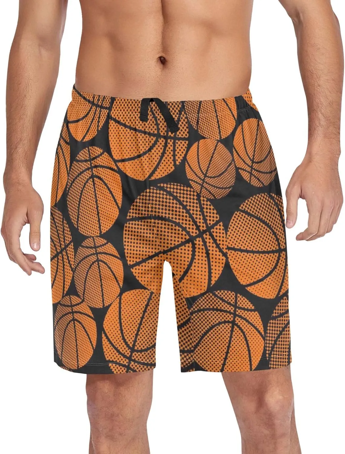 Basketball Pattern Men's Pajama Pants Shorts Sleepwear Lounge Pajama Bottoms