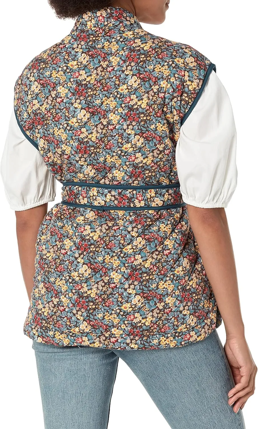 [BLANKNYC] Womens Floral Quilted Vest