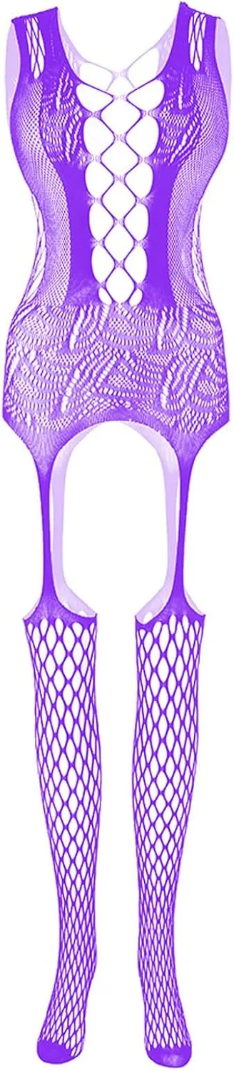 Bodysuit for Women Lace Chemise Babydoll Push Up Strappy Sleepwear Tights Sexy with Chain Garter Belt Mini Bodysuit