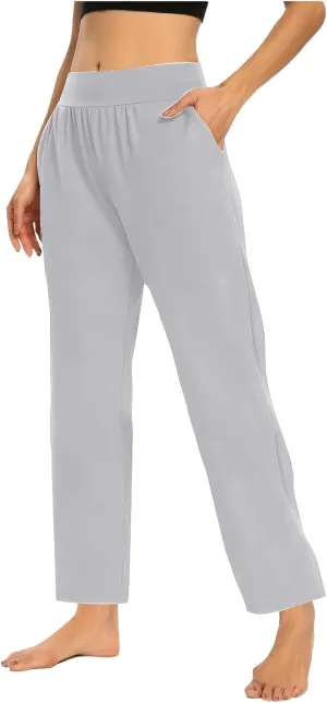 Bootcut Yoga Pants Lightweight Comfort Solid Color Soft Casual Pajamas Leggings Tummy Control Work Pants Yoga Women