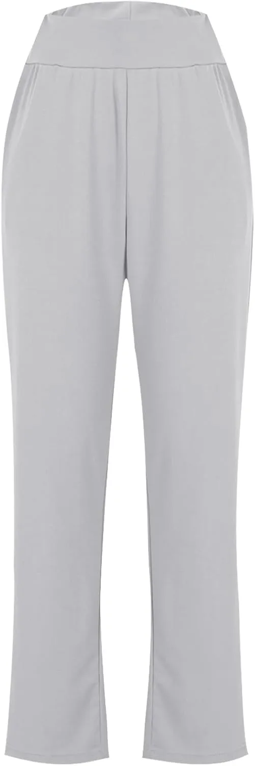Bootcut Yoga Pants Lightweight Comfort Solid Color Soft Casual Pajamas Leggings Tummy Control Work Pants Yoga Women