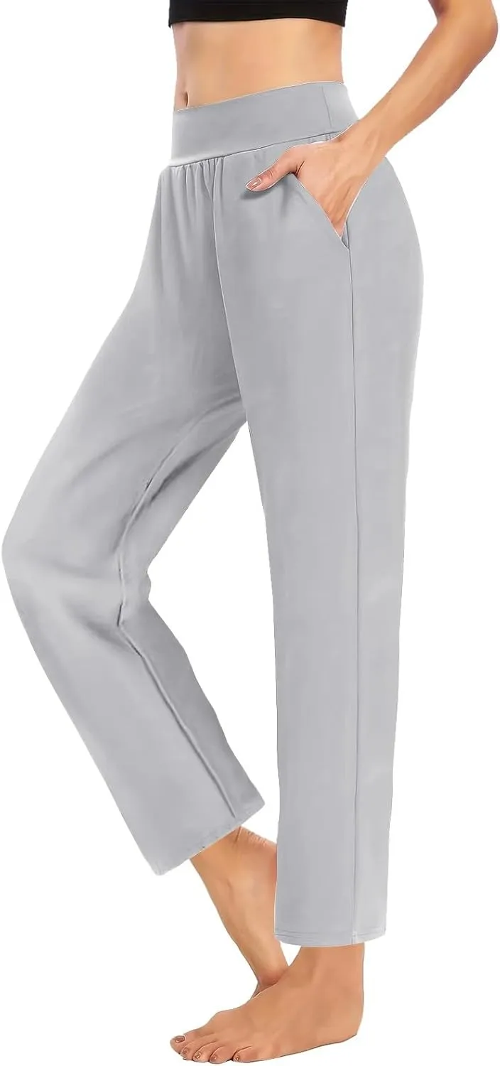 Bootcut Yoga Pants Lightweight Comfort Solid Color Soft Casual Pajamas Leggings Tummy Control Work Pants Yoga Women