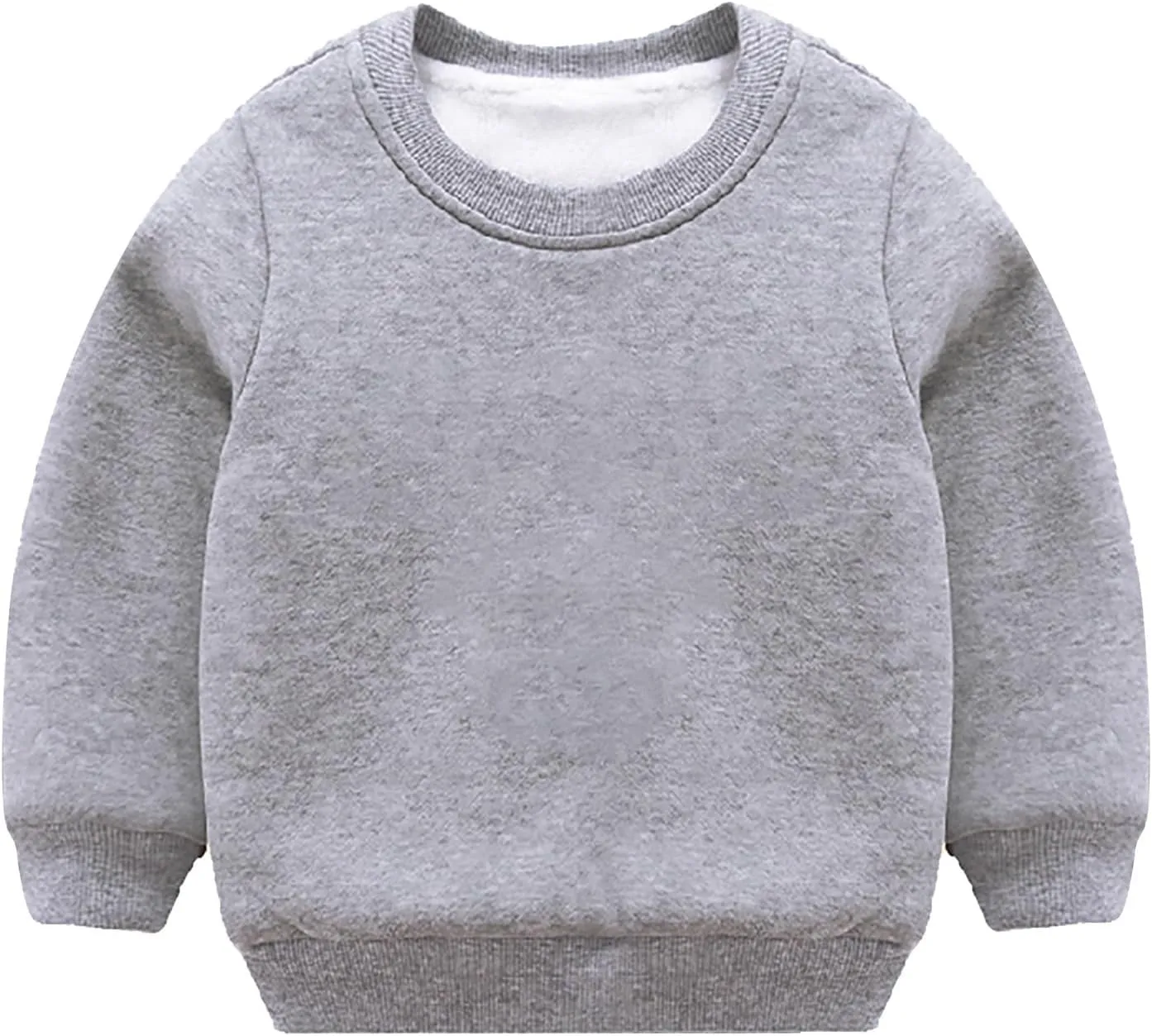 Boys and Toddlers' Winter Sherpa Lined Crewneck Sweatshirt Cotton Shirt Pullover Tops Kids Girls Fleece Sweatshirt