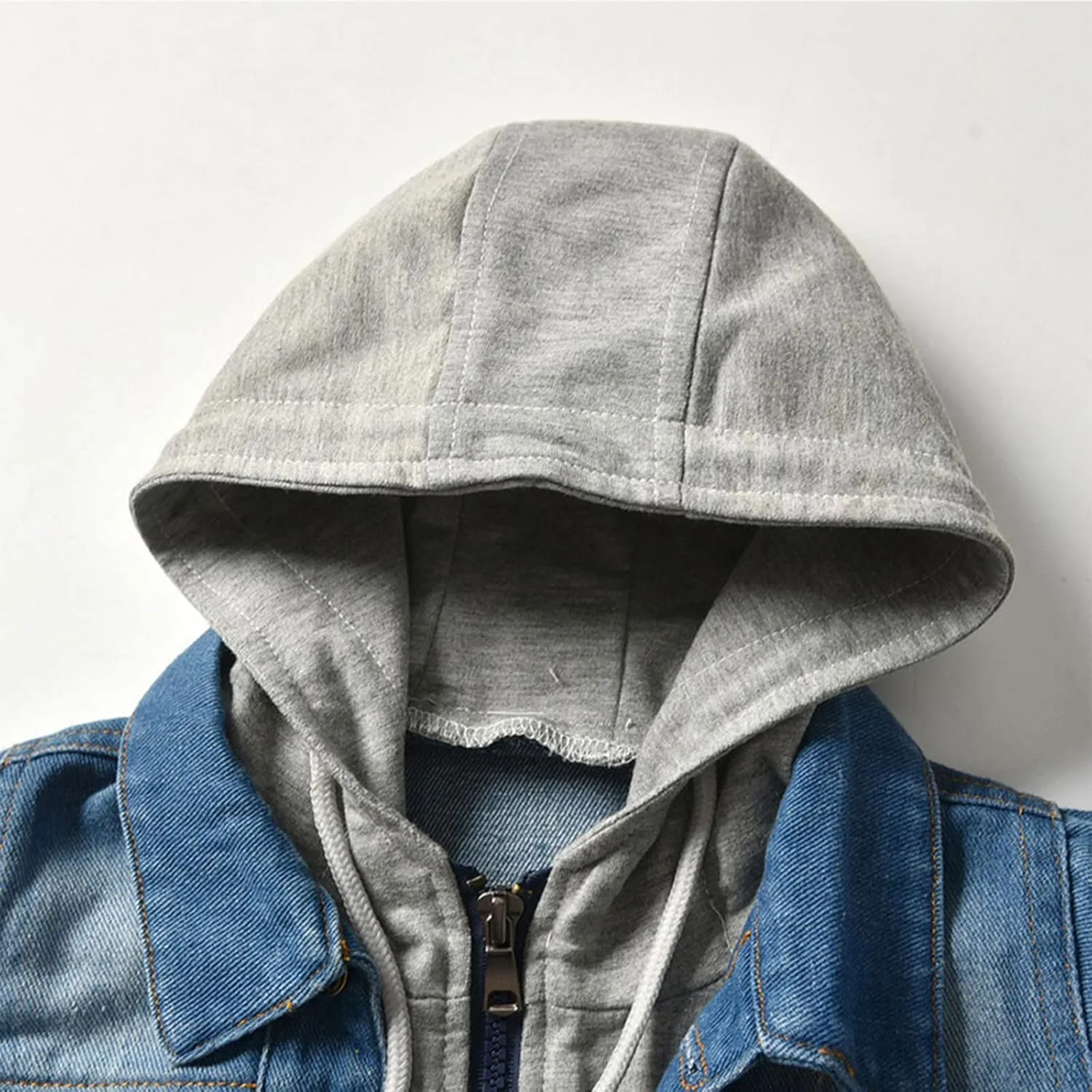 Boys' Basic Denim Trucker Jackets Children Fall Hoodies Trendy Jeans Coats