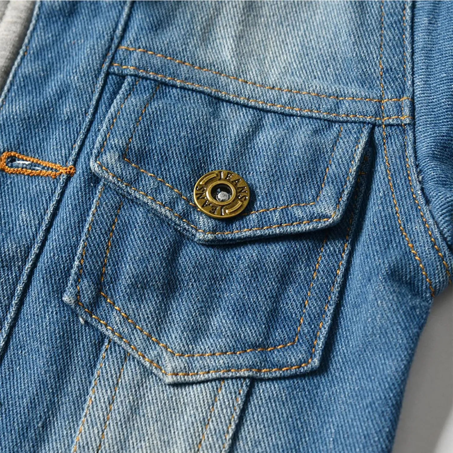 Boys' Basic Denim Trucker Jackets Children Fall Hoodies Trendy Jeans Coats