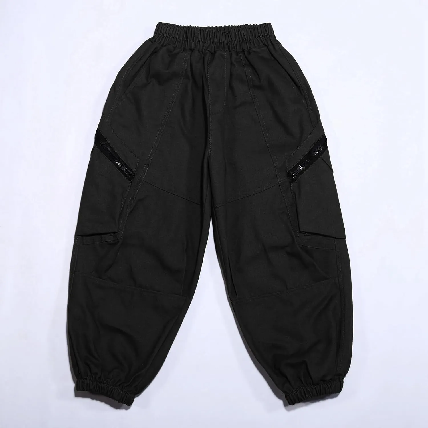 Boys Cargo Joggers Pants Kids' Stretch Casual Cargo Pants Elastic Waist Casual Jogging Trousers Bottom for Kids 3-16 Years