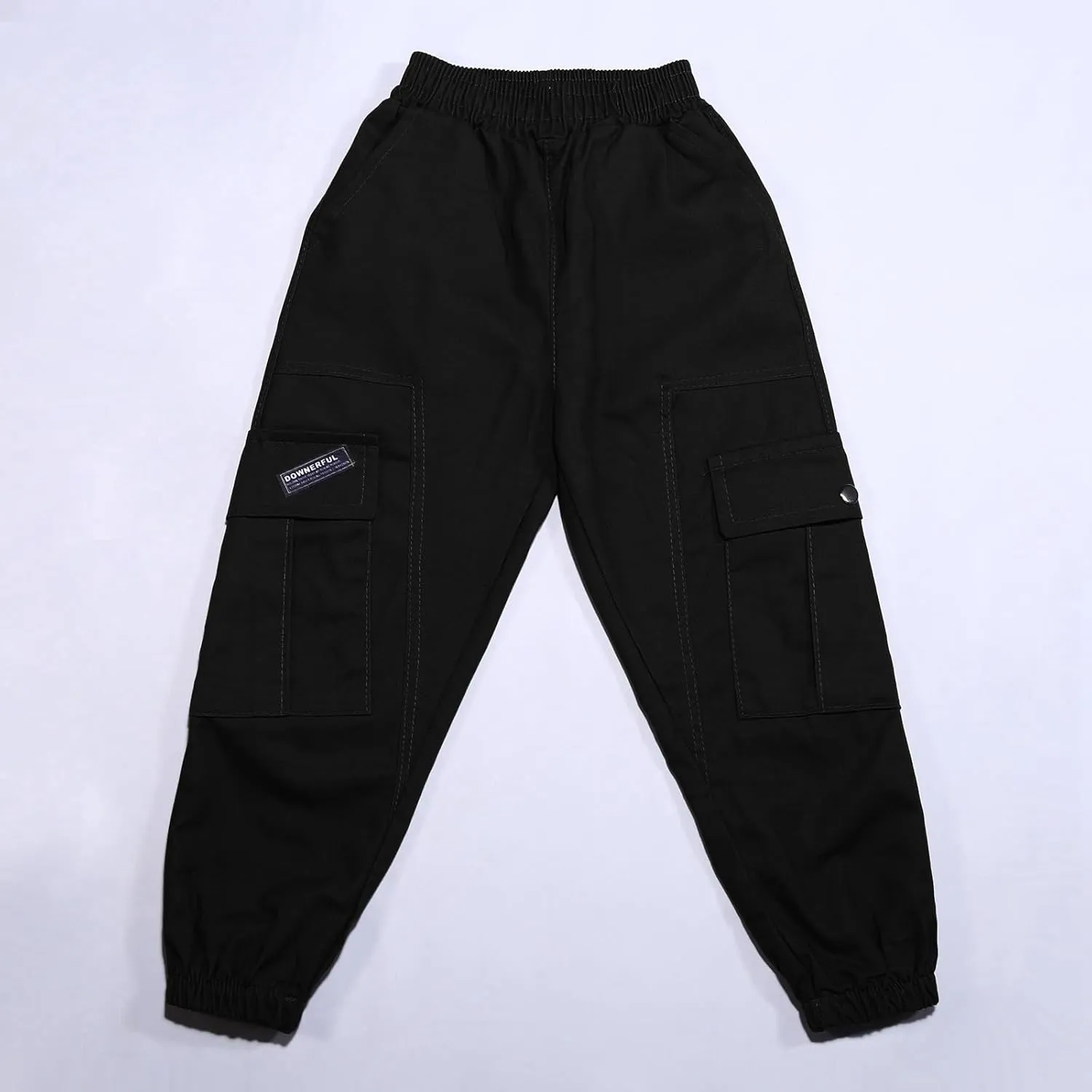 Boys Cargo Joggers Pants Kids' Stretch Casual Cargo Pants Elastic Waist Casual Jogging Trousers Bottom for Kids 3-16 Years