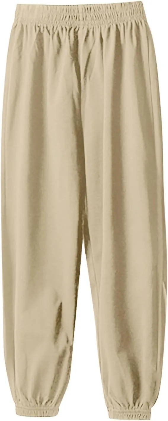 Boys Girls Jogger Sweatpants Kids High Waist Elastic Casual Solid Athletic Workout Pants Y2K Preppy Baggy Trousers