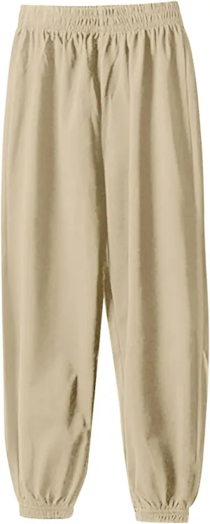 Boys Girls Jogger Sweatpants Kids High Waist Elastic Casual Solid Athletic Workout Pants Y2K Preppy Baggy Trousers