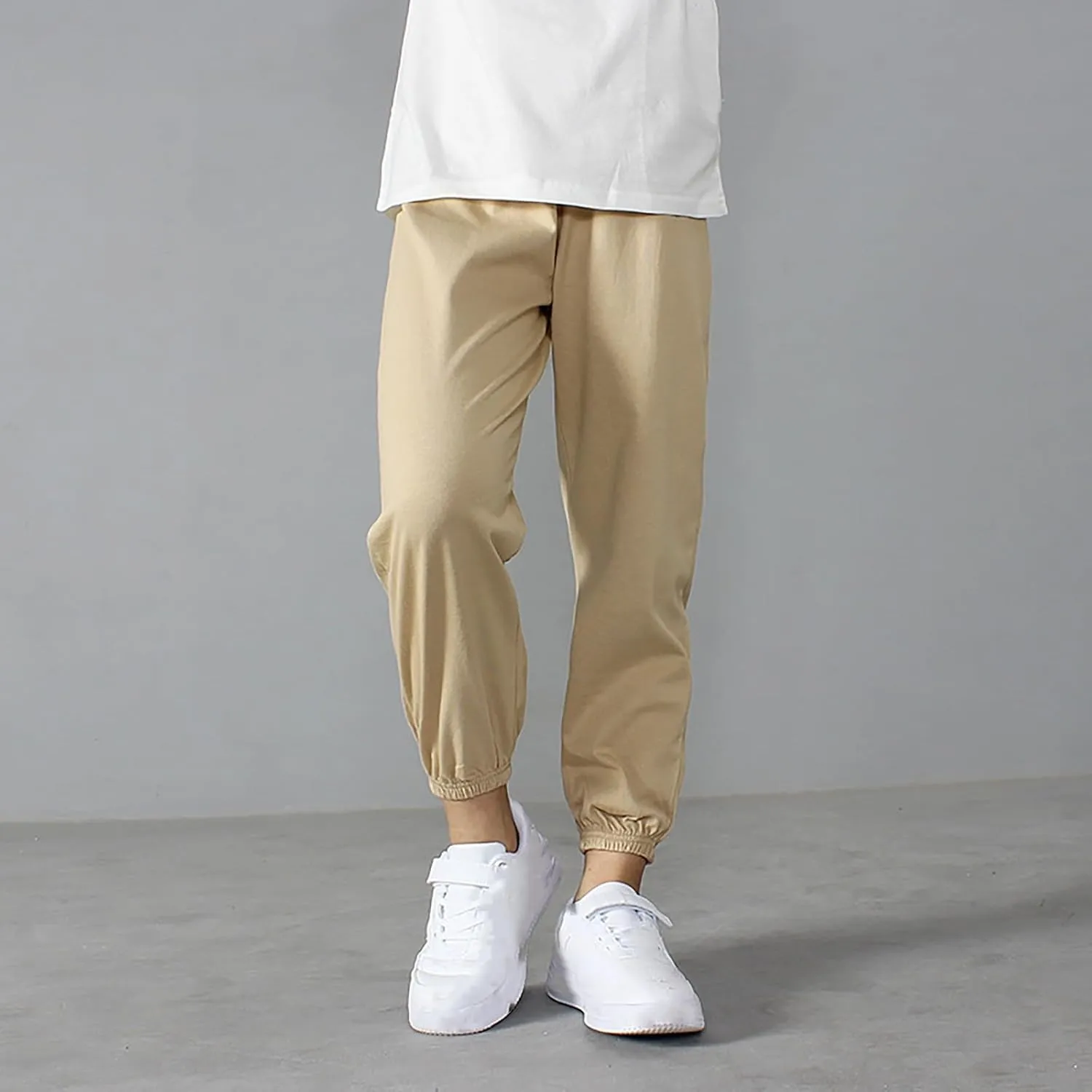 Boys Girls Jogger Sweatpants Kids High Waist Elastic Casual Solid Athletic Workout Pants Y2K Preppy Baggy Trousers
