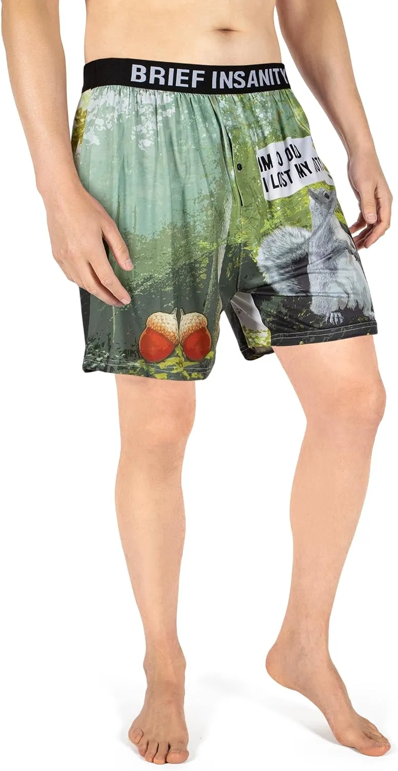BRIEF INSANITY Comfortable Loose Fit Boxer Shorts (Humorous) | Silky Feel Graphic Print Boxers for Men & Women New