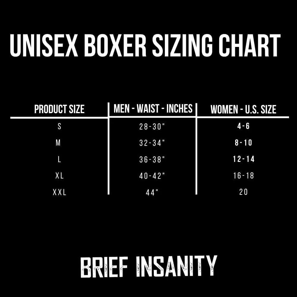 BRIEF INSANITY Comfortable Loose Fit Boxer Shorts (Humorous) | Silky Feel Graphic Print Boxers for Men & Women New