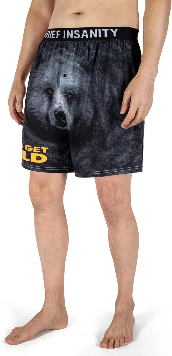 BRIEF INSANITY Comfortable Loose Fit Boxer Shorts (Humorous) | Silky Feel Graphic Print Boxers for Men & Women New