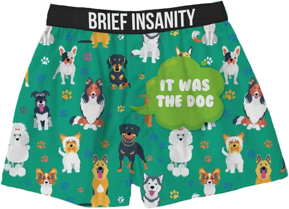 BRIEF INSANITY Comfortable Loose Fit Boxer Shorts (Humorous) | Silky Feel Graphic Print Boxers for Men & Women New
