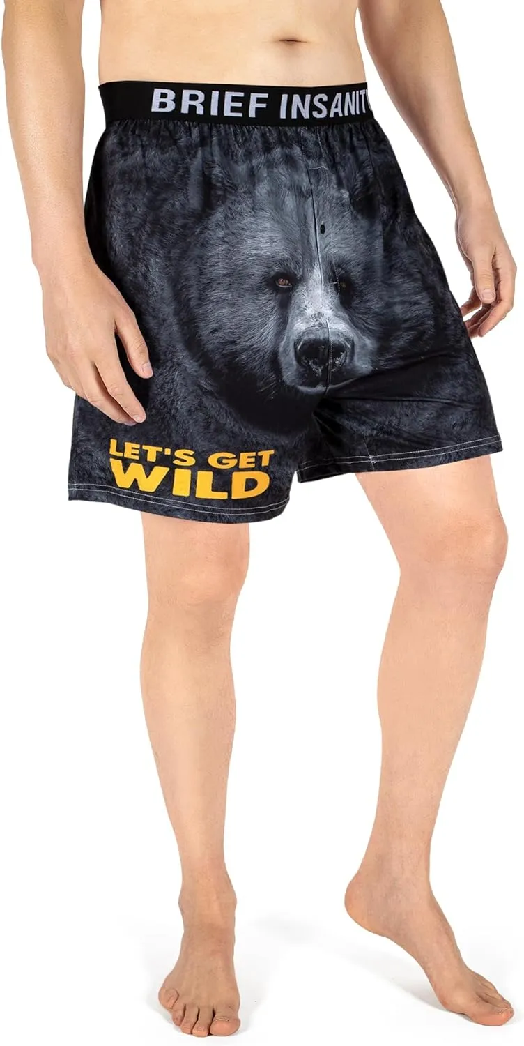 BRIEF INSANITY Comfortable Loose Fit Boxer Shorts (Humorous) | Silky Feel Graphic Print Boxers for Men & Women New