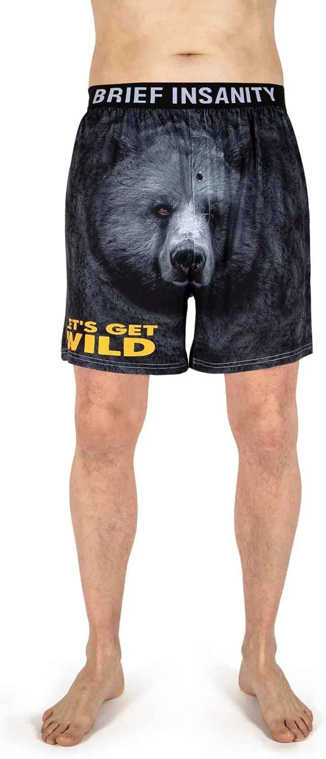 BRIEF INSANITY Comfortable Loose Fit Boxer Shorts (Humorous) | Silky Feel Graphic Print Boxers for Men & Women New