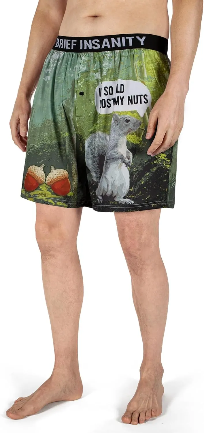 BRIEF INSANITY Comfortable Loose Fit Boxer Shorts (Humorous) | Silky Feel Graphic Print Boxers for Men & Women New