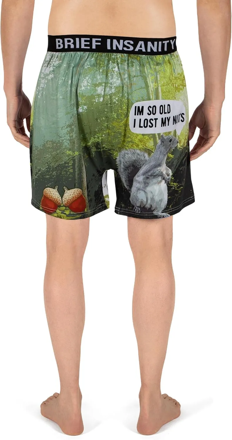 BRIEF INSANITY Comfortable Loose Fit Boxer Shorts (Humorous) | Silky Feel Graphic Print Boxers for Men & Women New
