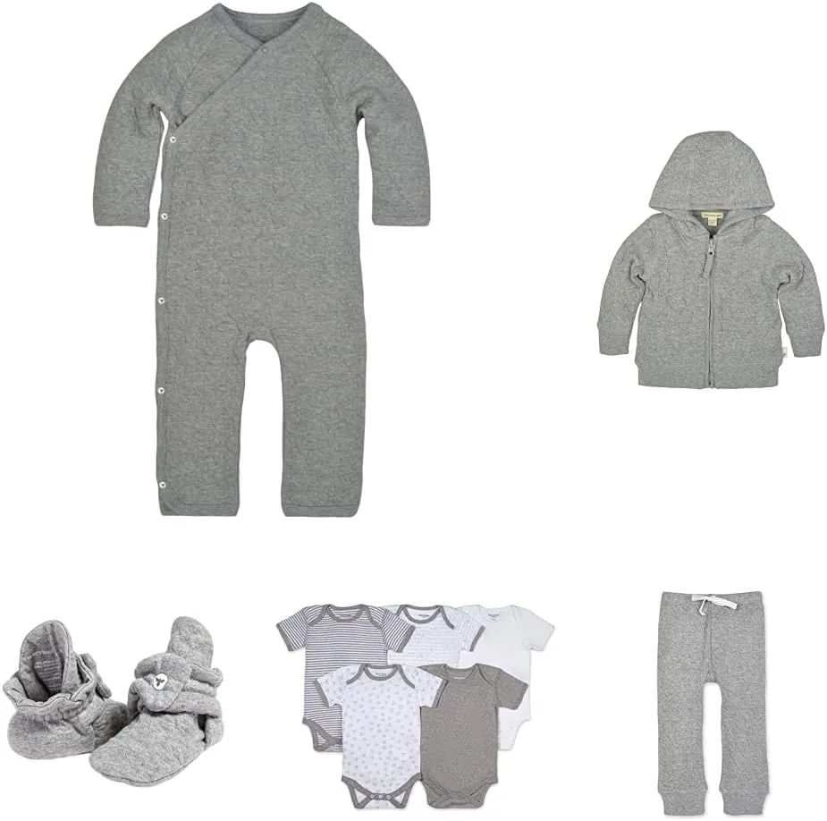 Bundle of Burt's Bees Baby Romper Jumpsuit   baby girls Sweatshirts   Baby Unisex Baby Sweatpants   Baby Unisex Baby Bodysuits, 5-Pack   Baby girls Booties, 0-3 Months US