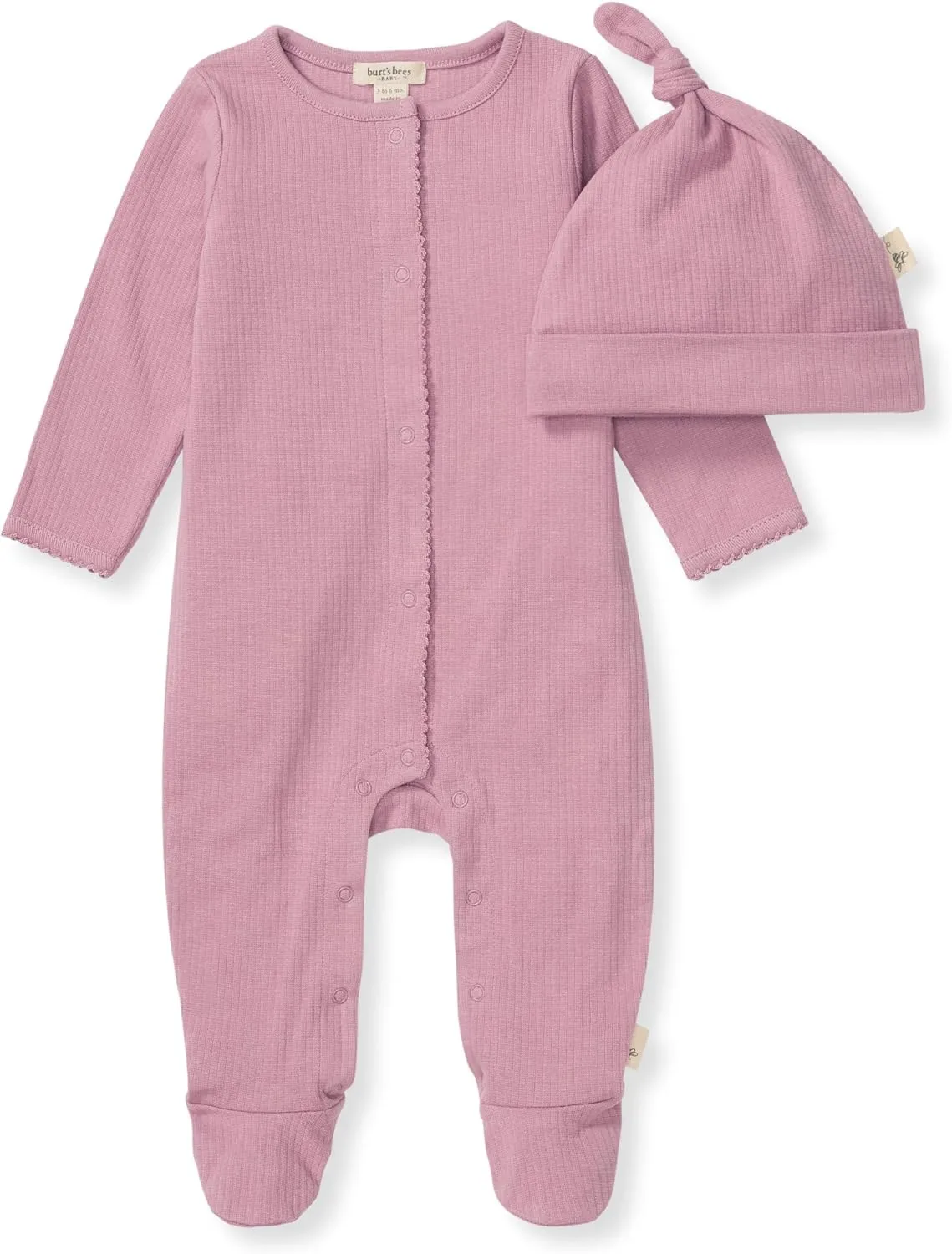 Burt's Bees Baby baby-girls Jumpsuit, 100% Organic Cotton One-piece Outfit Coverall With Hat