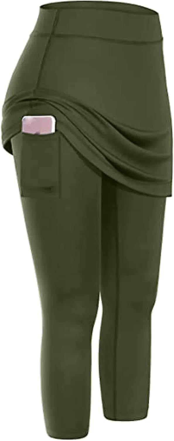 Butt Lifting Leggings with Flap Pockets Stretch Cargo Leggings High Waist Workout Running Pants Tummy Control
